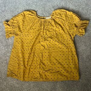 Universal Thread Yellow Polka Dot Women's L Blouse